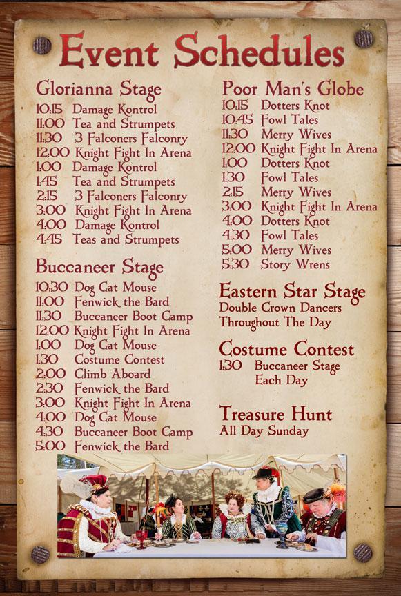 Event Schedules Central Coast Renaissance Festival